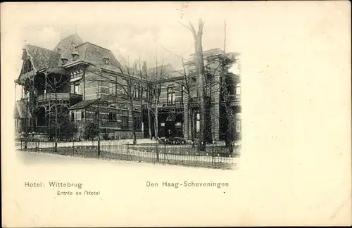Ak Scheveningen Den Haag Südholland, Hotel Wittebrug, Eingang