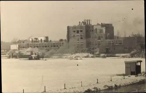 Foto Ak Den Haag Südholland Niederlande, Lyceum, Stokroosplein, Winter