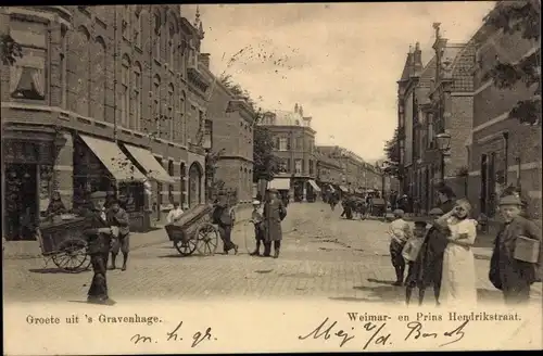 Ak 's Gravenhage Den Haag Südholland, Weimarstraat en Prins Hendrikstraat