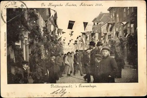 Ak 's Gravenhage Den Haag Südholland, Voldersgracht, De Haagsche Feesten, Februari 1901
