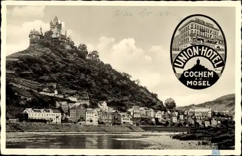 Ak Cochem an der Mosel, Stadtansicht, Union Hotel