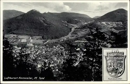 Ak Annweiler am Trifels Pfalz, Panorama, Singverein Annweiler 1834, 100-jähriges Stiftungsfest