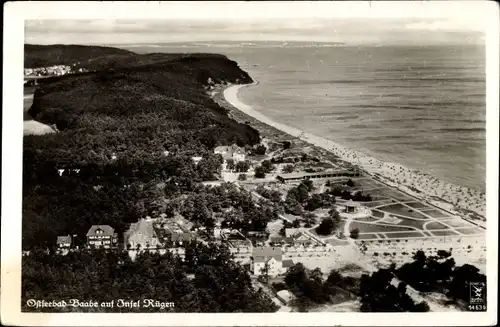 Ak Ostseebad Baabe auf Rügen, Fliegeraufnahme