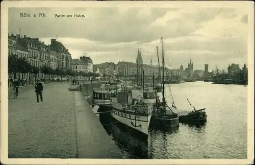 Ak Köln am Rhein, Partie am Hafen