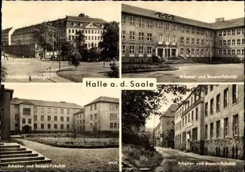 Ganzsachen Ak Halle an der Saale, Franckensche Stiftungen, Arbeiter- und Bauern-Fakultät