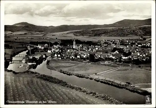 Ak Wanfried an der Werra Hessen, Totalansicht, Luftbild