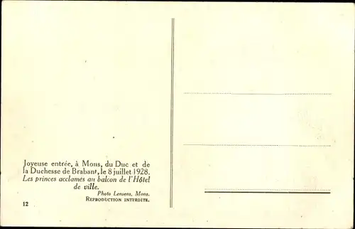 Ak Mons Wallonien Hennegau, Astrid von Schweden, Leopold III, König von Belgien, Rathaus