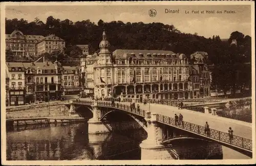 Ak Dinant Wallonien Namur, Le Pont und Hotel des Postes