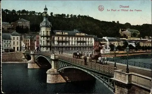 Ak Dinant Wallonien Namur, Le Pont und l&#39;Hôtel des Postes