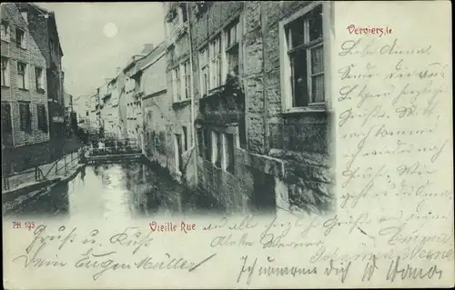 Mondschein Ak Verviers Wallonie Lüttich, Vieille Rue