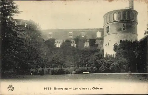 Ak Beauraing Wallonie Namur, Die Ruinen des Schlosses