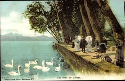 Ak Lausanne Kanton Waadt, Les rives du Léman