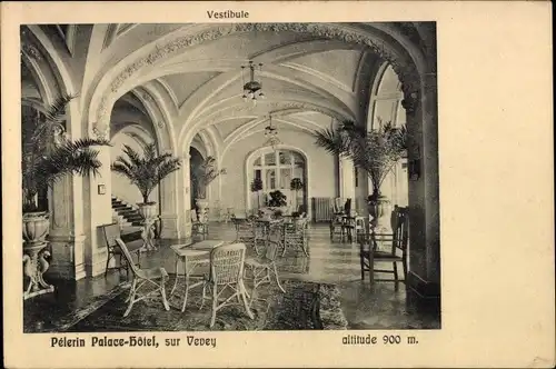 Ak Vevey Kanton Waadt, Pelerin Palace Hotel, Vestibule