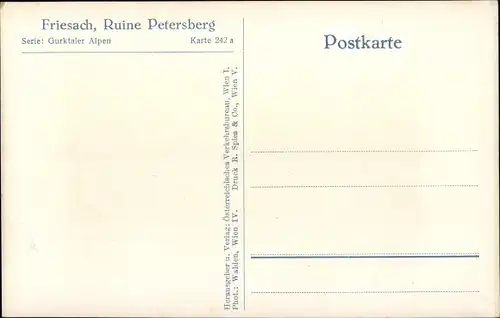 Ak Friesach in Kärnten, Ruine Petersberg