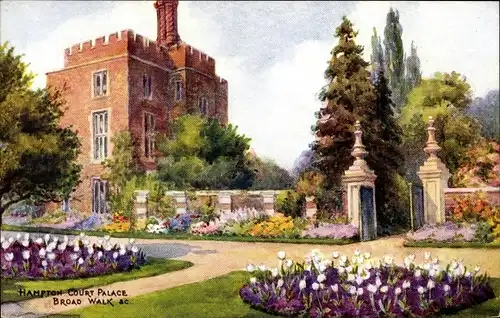 Ak Hampton Richmond upon Thames London England, Court Palace, Broad Walk