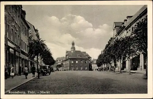 Ak Ronneburg in Thüringen, Markt, Passanten