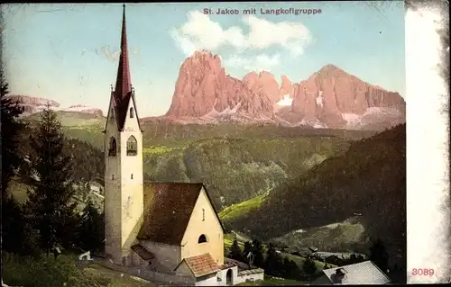 Ak Bozen Bolzano Südtirol, St. Jakob mit Langkoflgruppe