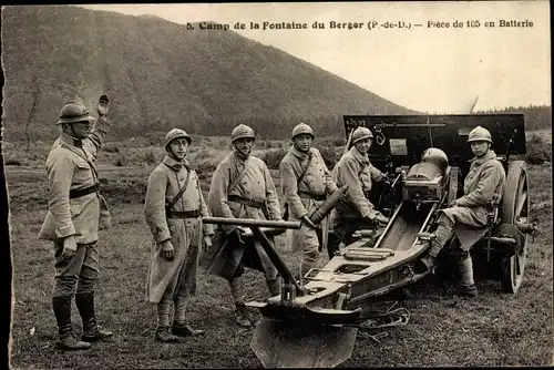 Ak Camp de la Fontaine du Berger Puy de Dôme, Stück 105 in Batterie