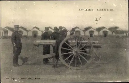 Ak Französische Artillerie mit Kanone, I WK