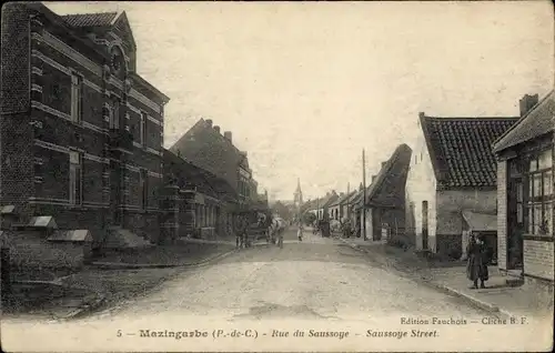 Ak Mazingarbe Pas de Calais, Rue du Saussoye