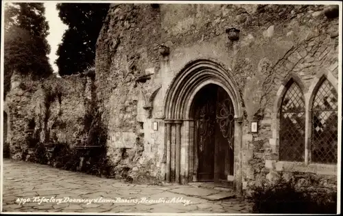 Ak Beaulieu Hampshire England, Refectory Doorway, Lawn, Basins, Abbey