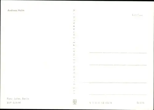 Ak Sänger Andreas Holm, Portrait