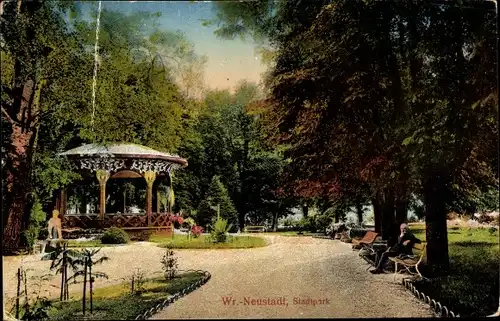 Ak Wiener Neustadt in Niederösterreich, Stadtpark