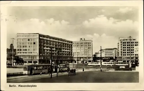 Ak Berlin Mitte, Alexanderplatz, Straßenbahnen