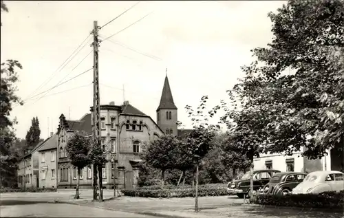 Ak Sandersdorf Brehna in Sachsen Anhalt, Rudolf-Breitscheid-Platz, Strommast