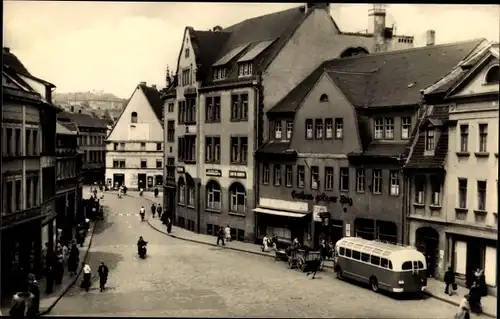 Ak Lutherstadt Eisleben, Geschäftsstraße, Bus