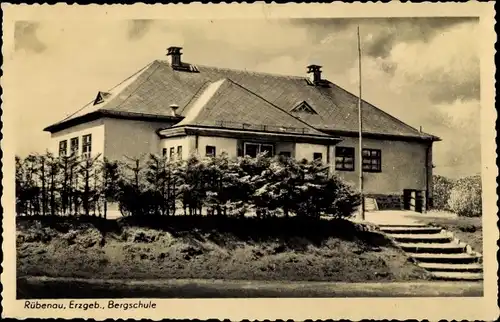 Ak Rübenau Marienberg im Erzgebirge Sachsen, Bergschule
