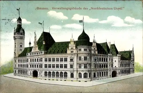 Ak Hansestadt Bremen, Verwaltungsgebäude Norddeutscher Lloyd