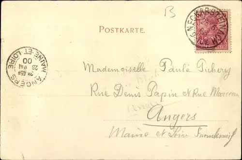 Passepartout Ak Neckarsteinach in Hessen, Ortsansicht