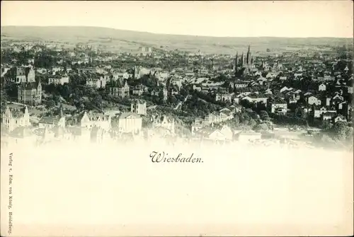 Ak Wiesbaden in Hessen, Panoramablick auf die Stadt