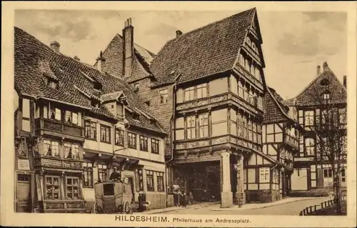 Ak Hildesheim in Niedersachsen, Pfeilerhaus am Andreasplatz