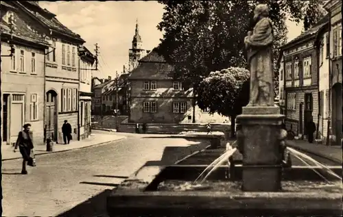 Ak Bad Langensalza in Thüringen, Straßenpartie, Jakobibrunnen