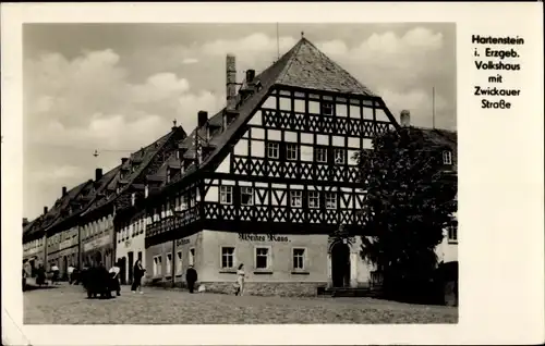 Ak Hartenstein im Erzgebirge Sachsen, Volkshaus, Zwickauer Straße