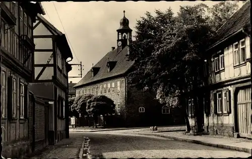 Ak Heringen an der Helme Thüringen, Straßenpartie, Rathaus