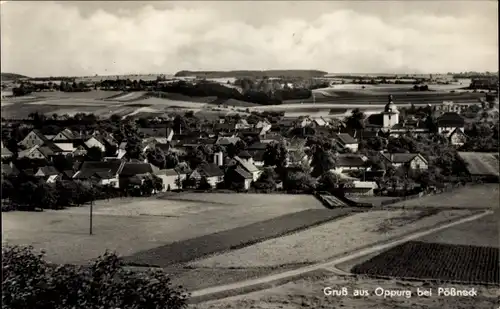 Ak Oppurg in Thüringen, Panoramaansicht von Ortschaft und Umgebung