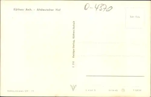 Ak Köthen in Anhalt, Altdeutscher Hof