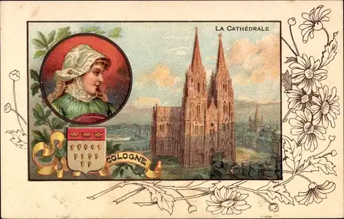 Passepartout Ak Köln, Blick auf den Dom, Vorderansicht