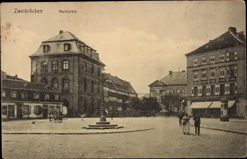 Ak Zweibrücken in der Pfalz, Marktplatz