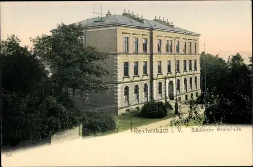 Ak Reichenbach im Vogtland, Städtische Realschule