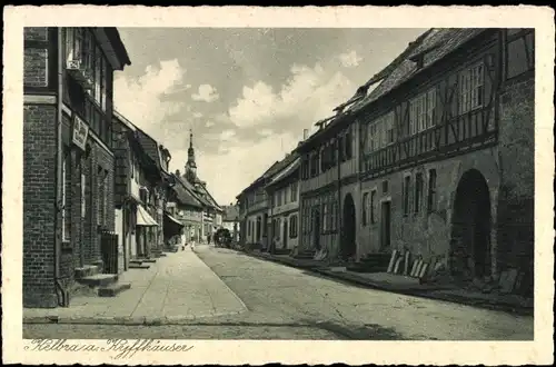 Ak Kelbra am Kyffhäuser, Straßenpartie, Gebäude, Fachwerkhaus