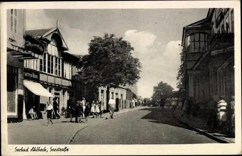 Ak Ostseebad Ahlbeck Heringsdorf Usedom, Partie auf der Seestraße