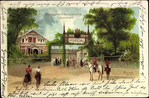 Litho Berlin Wilmersdorf Grunewald, Restaurant Hundekehle