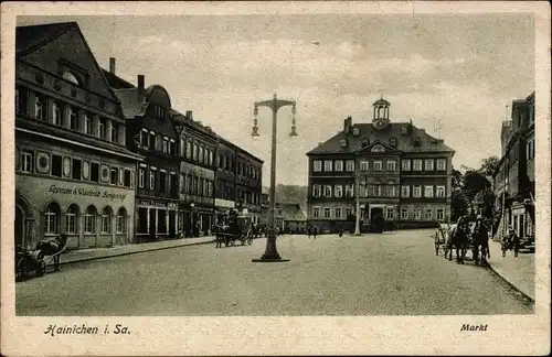 Ak Hainichen in Sachsen, Markt