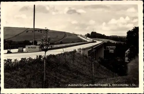 Ak Frankenhausen Crimmitschau in Sachsen, Autobahnbrücke