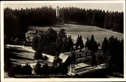 Ak Auerbach im Vogtland, Zöbischhaus, Luftbild