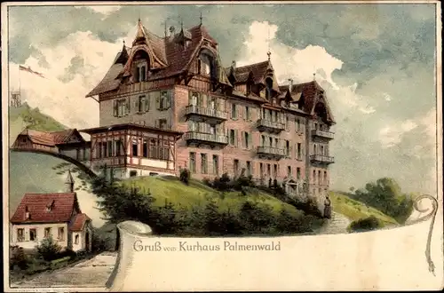 Litho Freudenstadt im Nordschwarzwald, Kurhaus Palmenwald, Kapelle